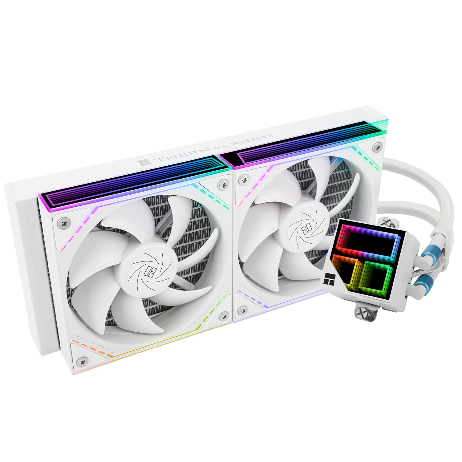 Thermalright Frozen Infinity 240 White CPU Water Cooler,240 Aio CPU Cooler PC Cooling System, Double TL-M12W PWM Fans,Infinity Mirror CPU Cooler,For Am4/Am5,Intel LGA1851/1700/1150/1151/2011 image number 1
