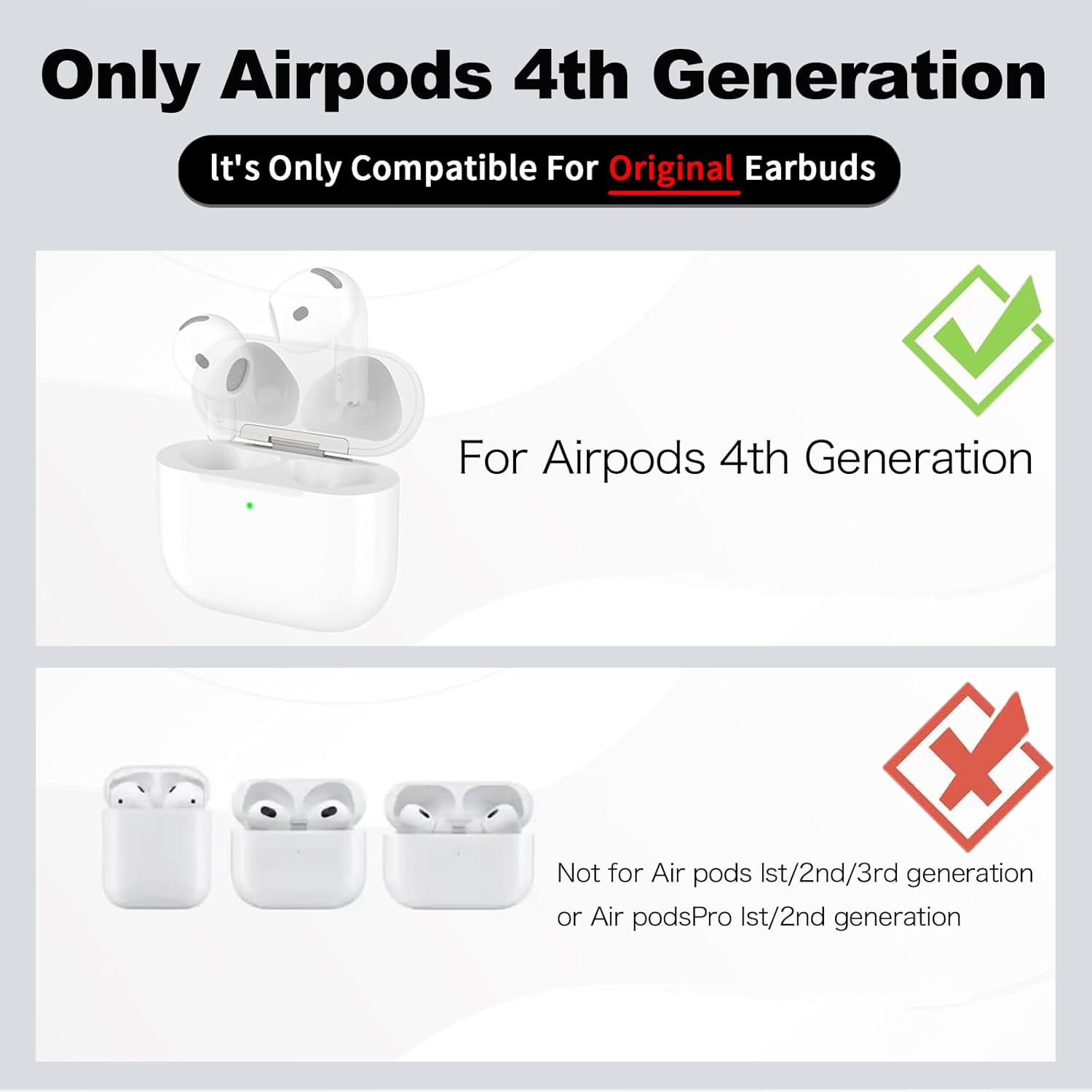 Wireless Charging Case Compatible with Airpods 4Th Generation, USB-C Port Airpods 4 Charging Case Replacement,No Airpod 4Th image number 4
