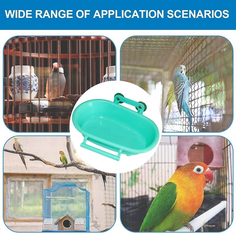 Reusable Bird Bathtub Box Bird Bath,Bird Bath for Cage,Small Tub Bowl for Hang inside Cage Birdbath Shower,Parrot Shower Bird Cage Accessories for Small Birds Parrots Canary Lovebirds (Green)