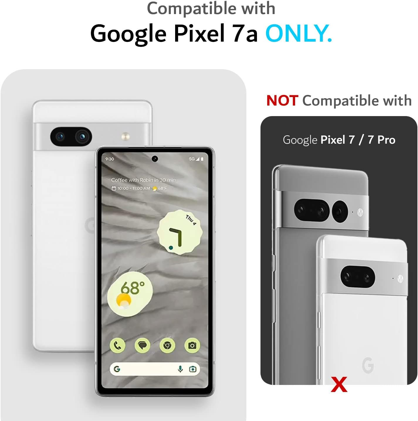 TUDIA Dualshield Grip Designed for Google Pixel 7A Case (2023), [Mergegrip] Military Grade Dual Layer Shockproof Slim Tough Non-Slip Heavy Duty Protective Phone Case Cover (Coral) image number 3