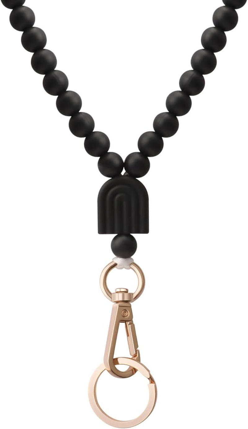 Teacher Lanyard for Id Badges and Keys Cute Silicone Lanyards Super Soft Comfortable Beaded Lanyard for Women Gift image number 1