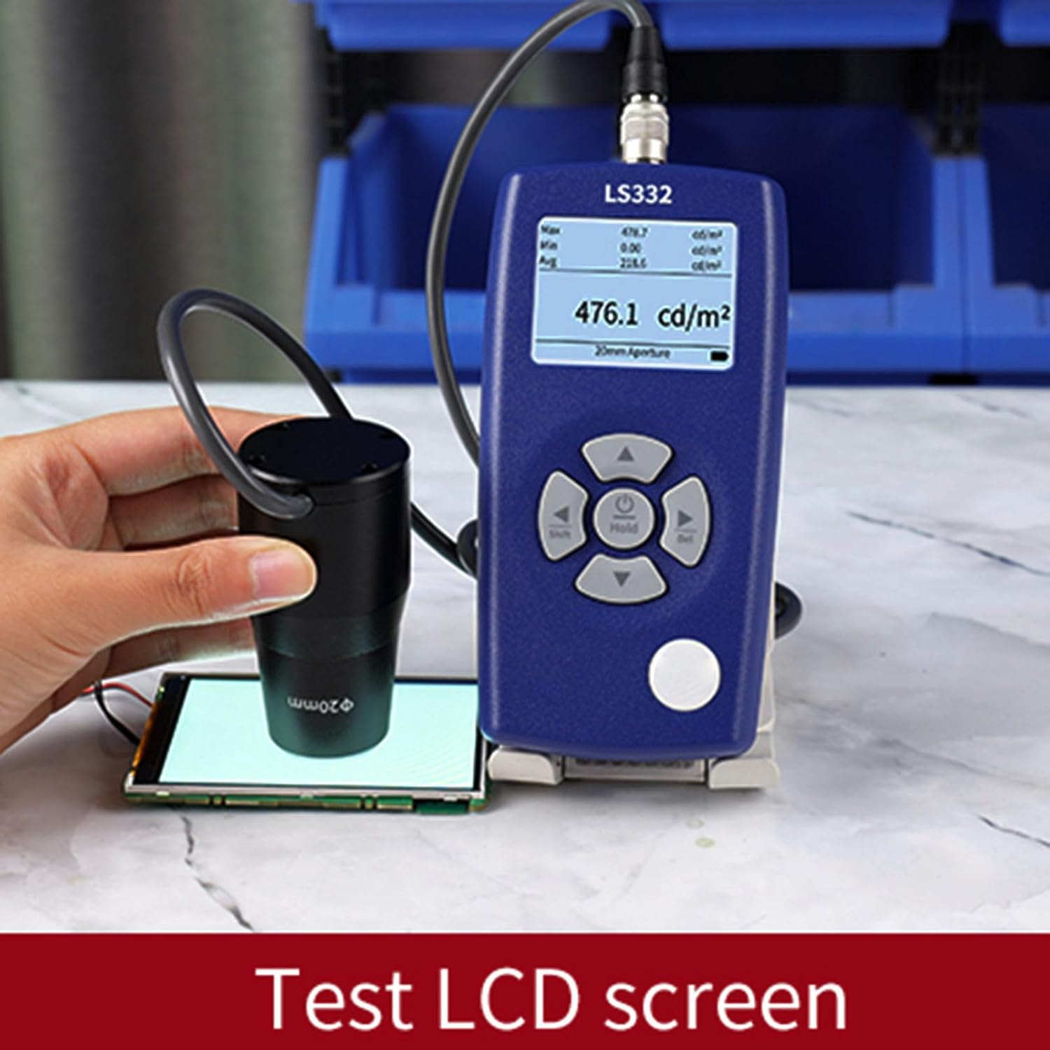 Pyhodi Digital Luminance Meter Light Meter, Brightness Tester 1 to 1000000Cd M&sup2; with Interchangeable 10Mm 20Mm Probes for HDR Screens Projectors Flicker CRI Spectrum Analysis image number 5