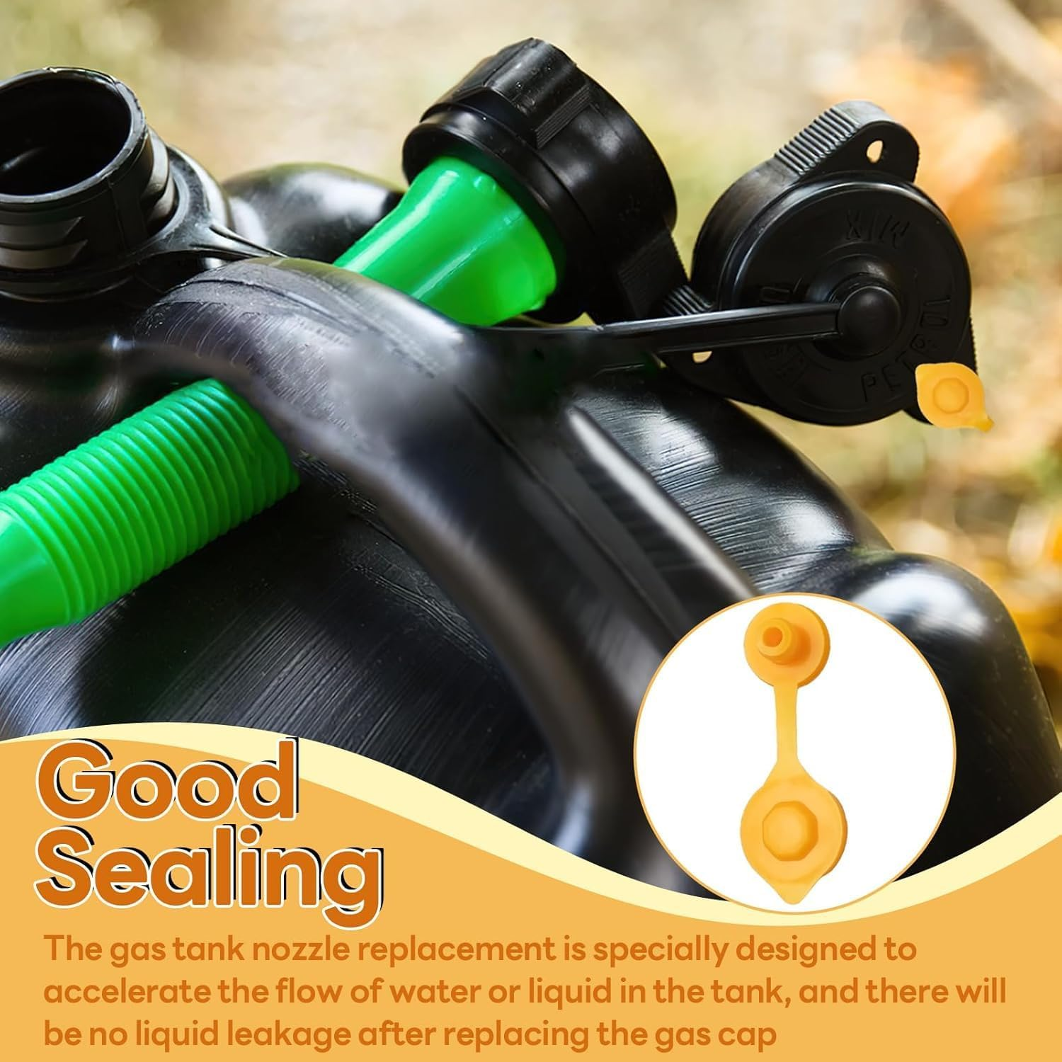 10 Pack Small Universal Can Vent Cap Yellow Fuel Gas Can Jug Vents Gas Can Vent Caps Replacement Vent for Gas Can Compatible with Chilton Briggs Rotopax Gott Anchor Plastic Gas Can Vent Caps image number 1