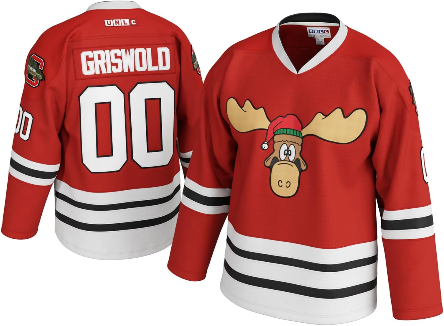 UNLC Eway Clark #00 Griswold Hockey Jersey Red image number 3