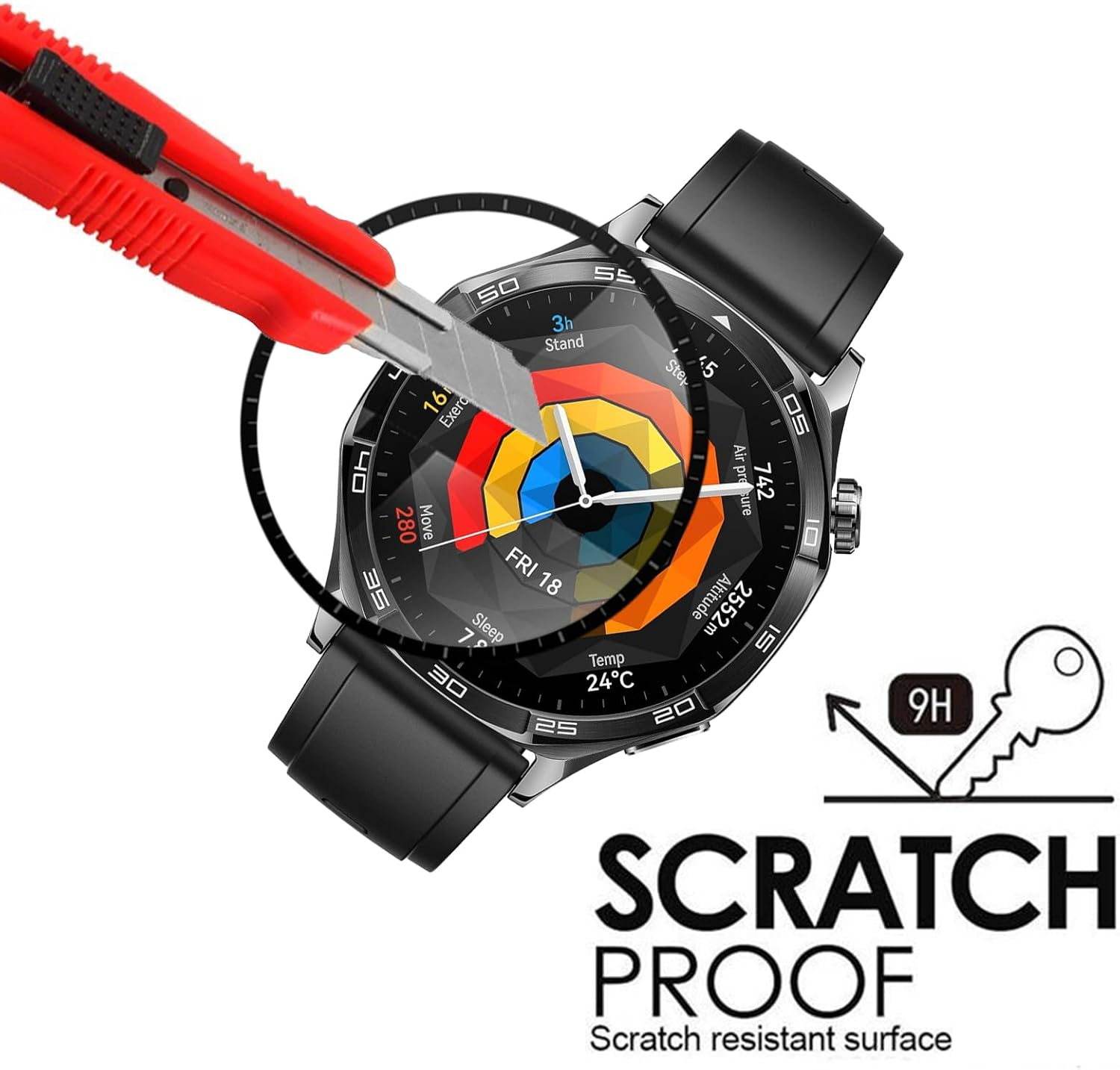 [3 Pack] Screen Protector for Huawei Watch GT 5 46Mm/Watch GT 5 Pro 46Mm, Electro-Weideworld 3D Curved Soft TPU Anti-Scratch High Definition Screen Protector for Huawei Watch GT 5 46Mm/Watch GT 5 Pro 46Mm