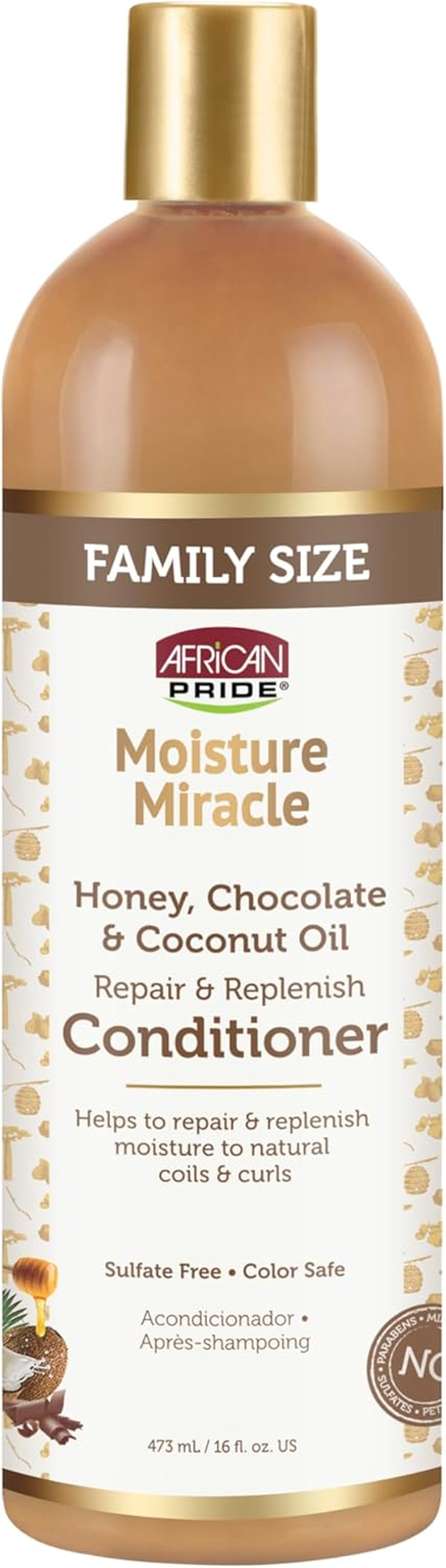 African Pride Moisture Miracle Conditioner Honey, Chocolate & Coconut Oil 473Ml (160Z)