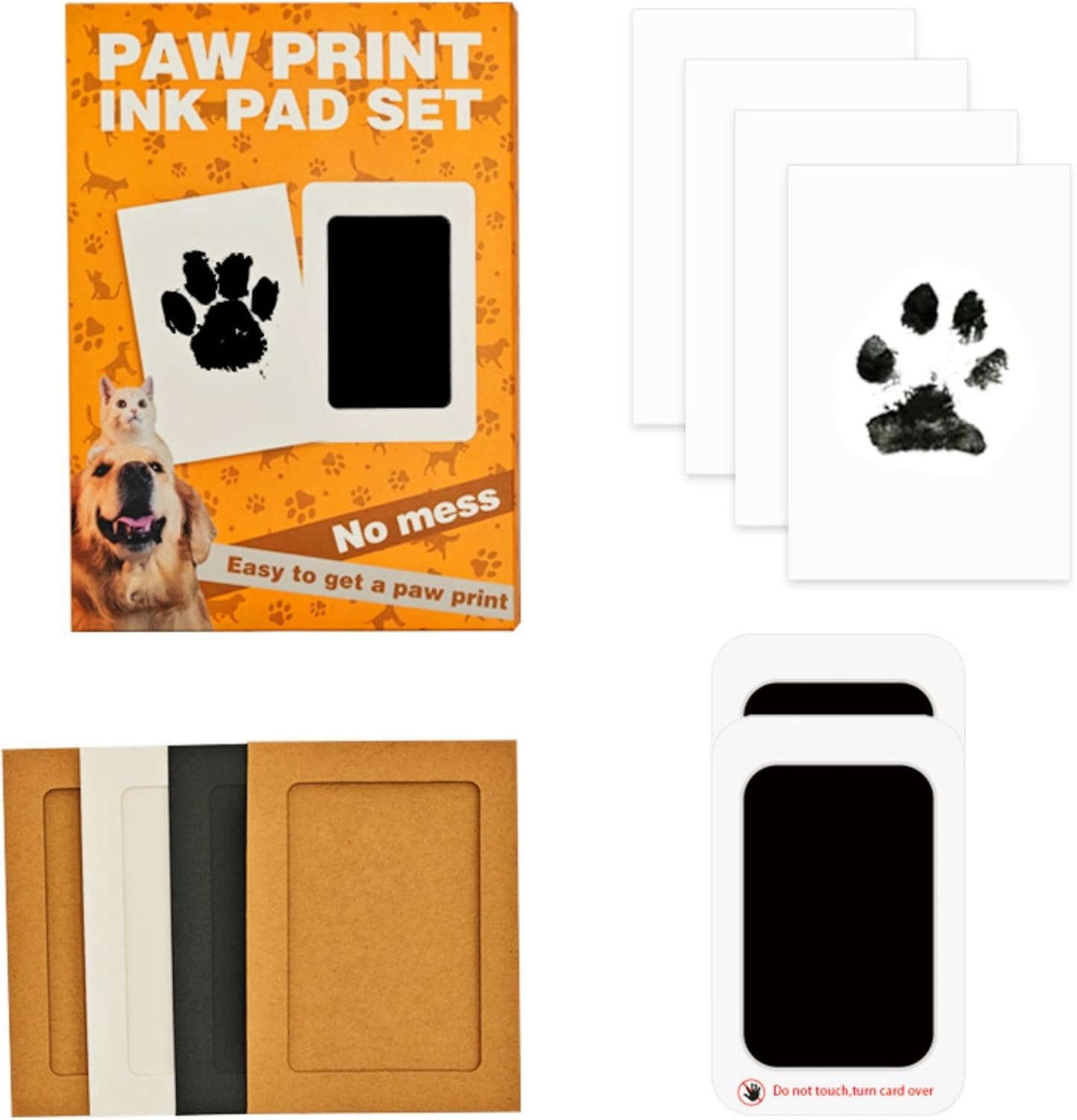 Baby Imprint Set, 2 Pieces Baby Handprint and Footprint, Clean Touch Ink Pad, for Handprint Footprint & Paw Print Iink 2 Ink Pads & 4 Imprint Cards, Birth image number 5