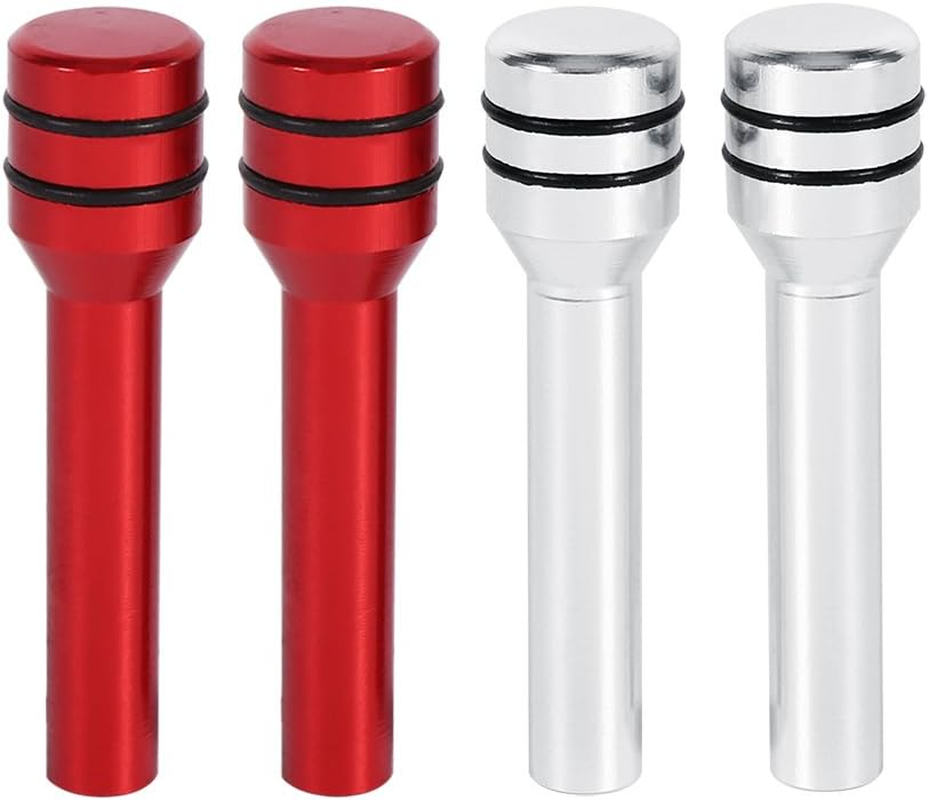 2Pcs Universal Car Truck Aluminum Interior Door Lock Knob Pins Cover Silver image number 4