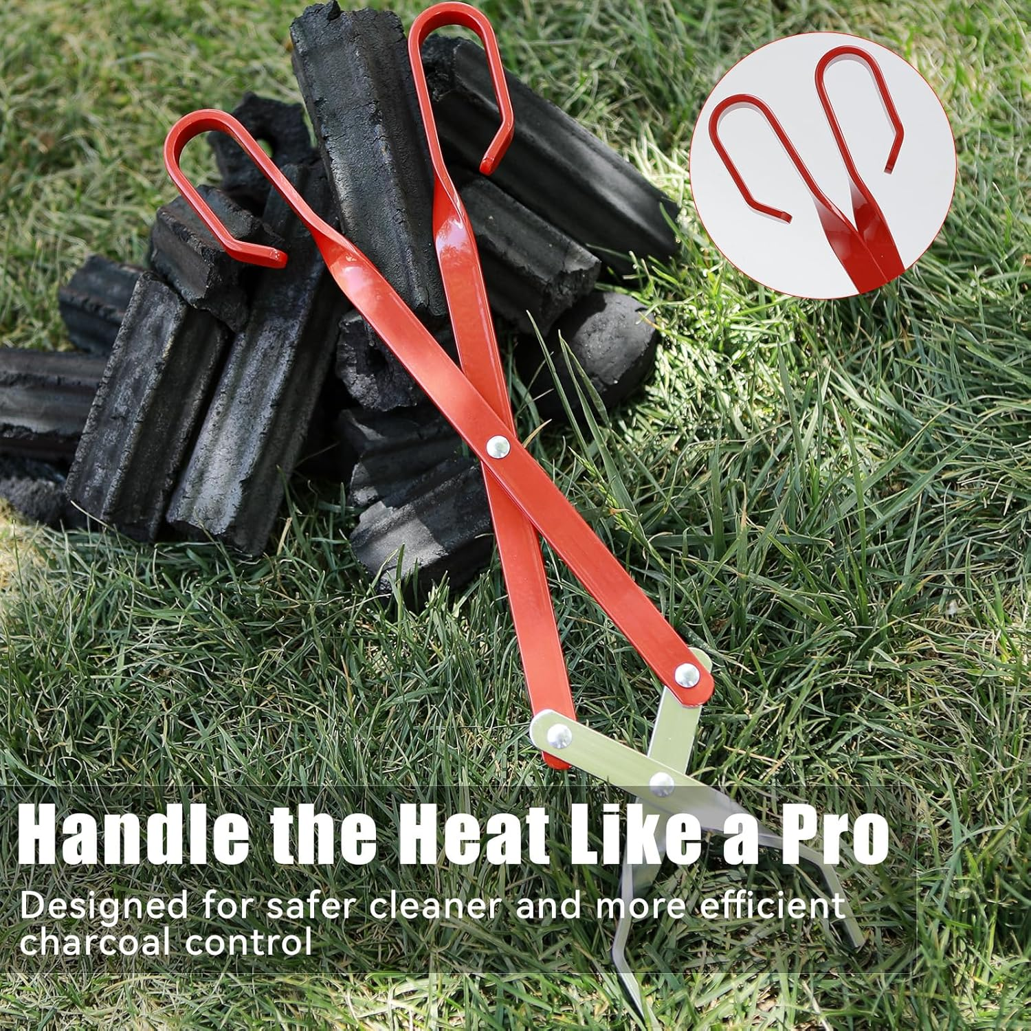 Willbbq Aluminium Charcoal Tongs &ndash; Heat-Resistant BBQ Grill Tool, Lightweight & Durable, for High-Temperature Grilling, Outdoor & Kitchen Use image number 5