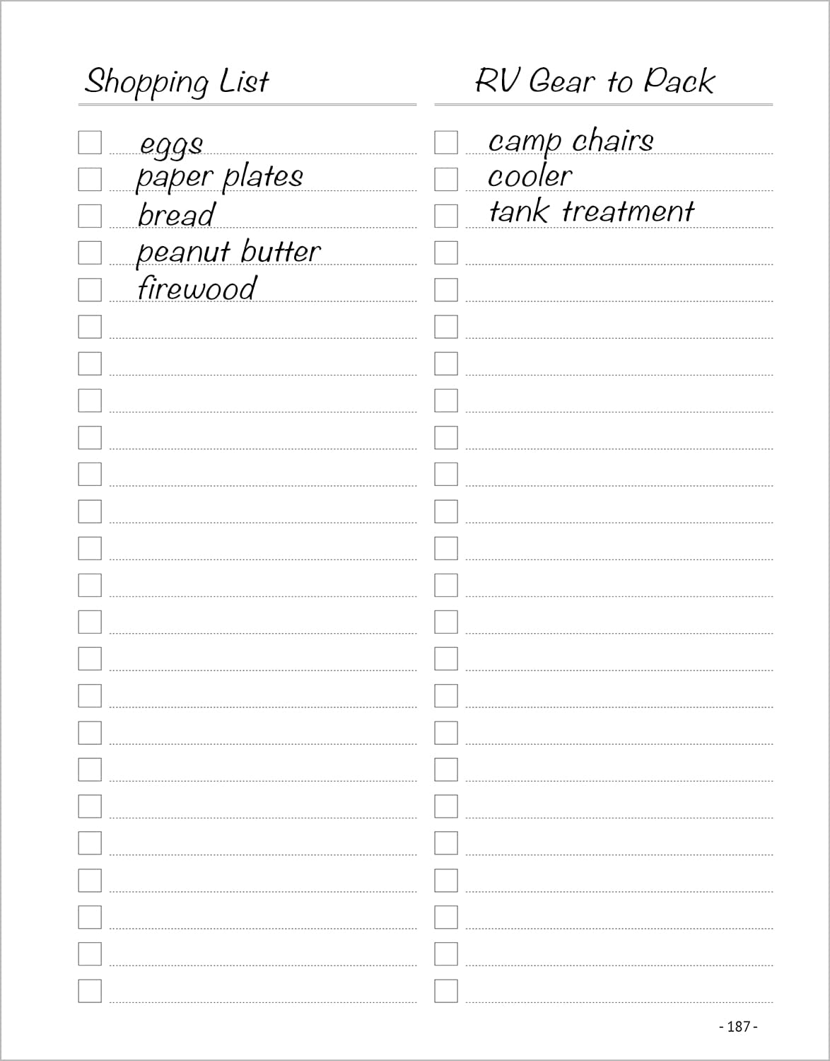 Camping Journal & RV Travel Logbook, Blue Vintage Camper Journey image number 2