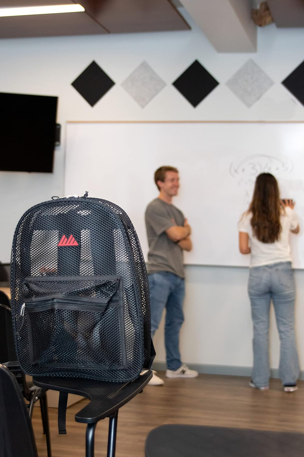 Summit Ridge Colorful Transparent Mesh Backpacks with Padded Straps for Kids, Adults, School, Beach, and Travel - Black image number 5