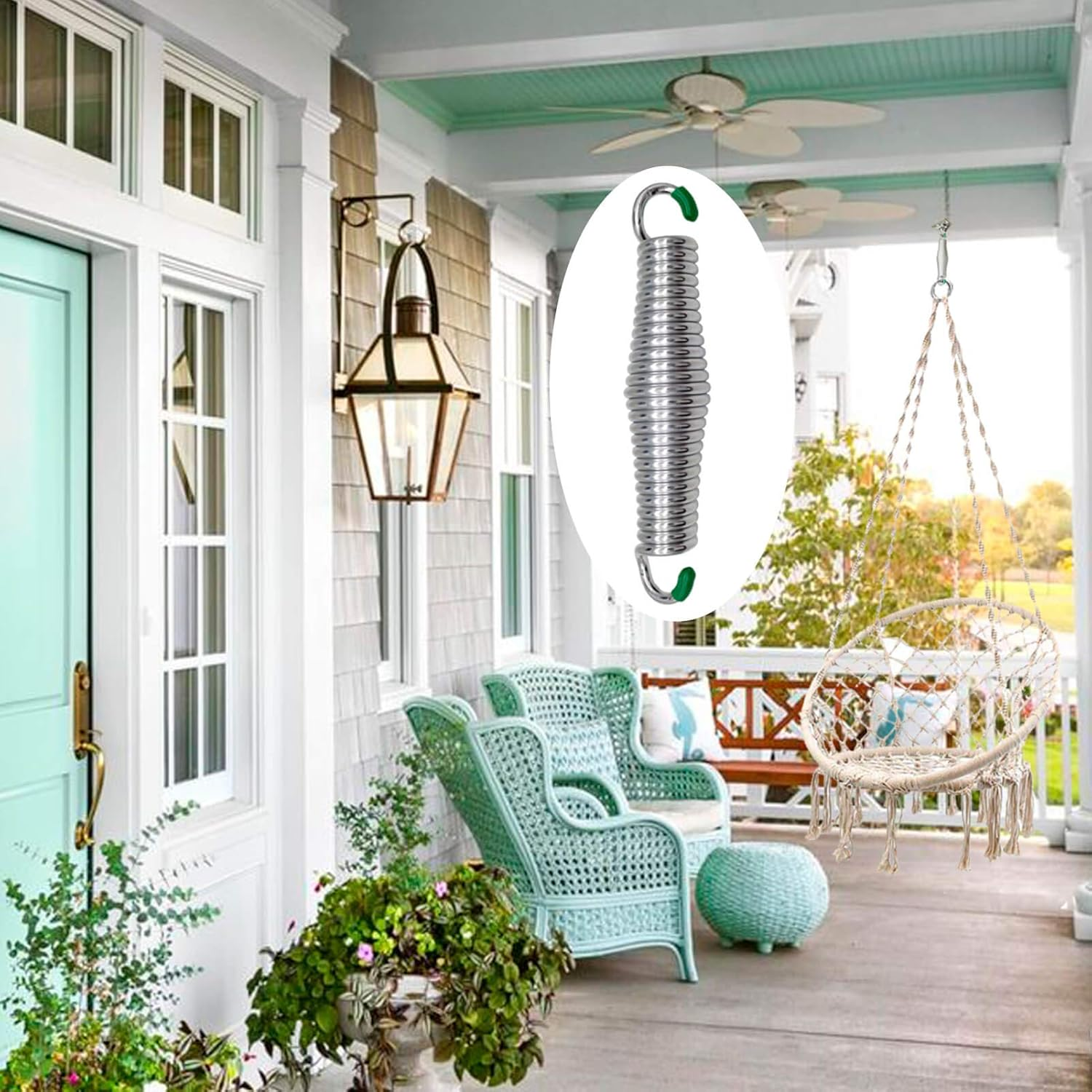 Hammock Chairs Porch Swing Spring - 600Lbs Heavy Duty Suspension Swing Hangers Ceiling Mount Porch Swings (One Piece 600Lbs) - 1Pc 600Lbs image number 4