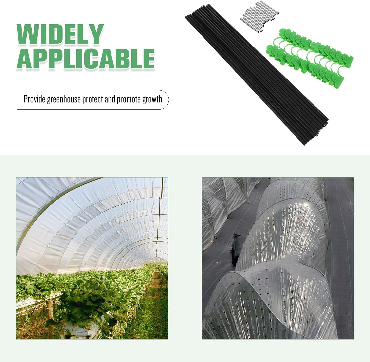 CORHAD 18Pcs Greenhouse Hoop Kit Raised Bed Hoop Frame Garden Cover Support Rods for Vegetables Flowers Plant Protection Gardening Tunnel Accessories image number 1