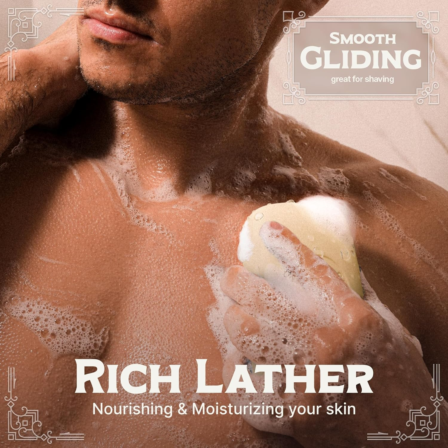 Pure Castile Soap Bars - 5 Oz Bar- Unscented Organic Soap Bars - All Vegan Olive Oil & Cocoa Butter Soap - Great Baby Castile Soap & for Those with Sensitive/Dry Skin & Acne image number 2