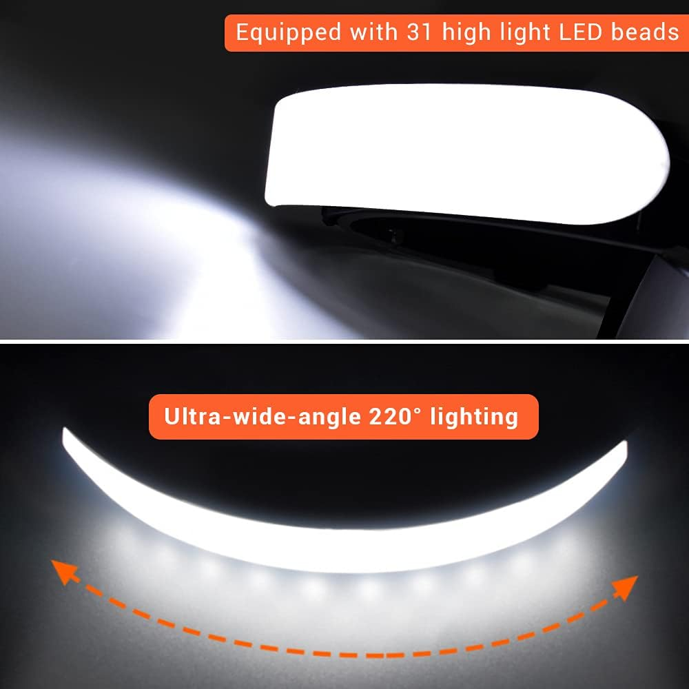 LETOUR Head Torch Rechargeable, 5000Mah LED Headlight, Ultra-Wide-Angle 230&deg; Lighting Headlamps 90&deg;Adjustable COB Hardhat Light, IPX6 Waterproof 2000Lumens Headtorch for Camping, Hiking, Jogging image number 5