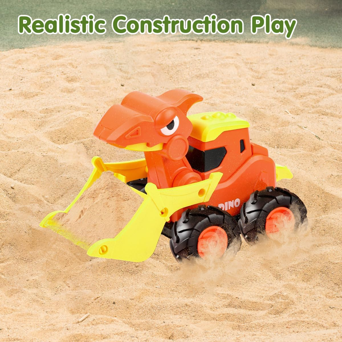 Kaekid Dinosaur Truck Toys for Toddlers, Press and Go Car Toys, Kids Construction Vehicles Playset, Infant Play Vehicle Set, Birthday Gift Toys for 18 Months + Boys Girls image number 1