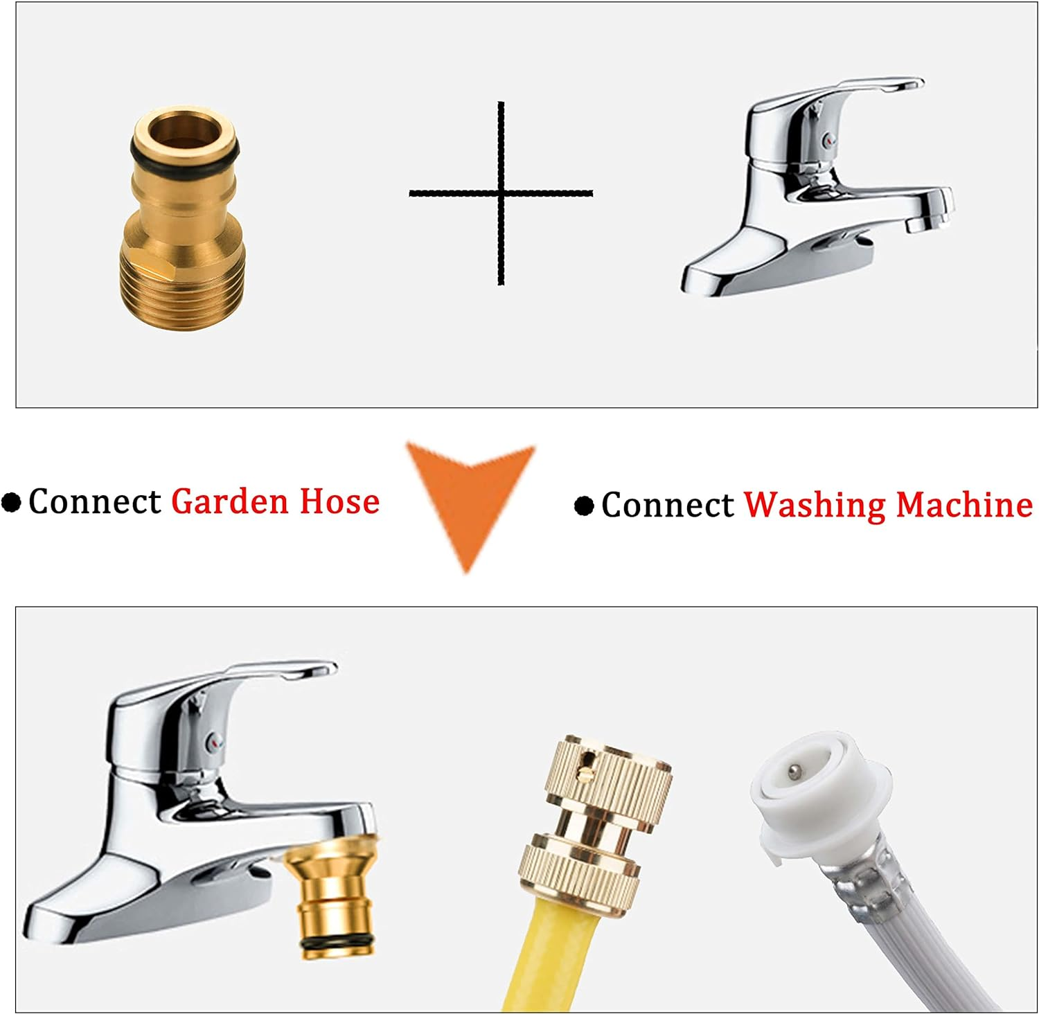 Brass Garden Quick Hose Adapter (1/2" Outer Male Head), Garden Hose Connector for Lawn& Garden,Washing Cars,Watering Plants (1) image number 2