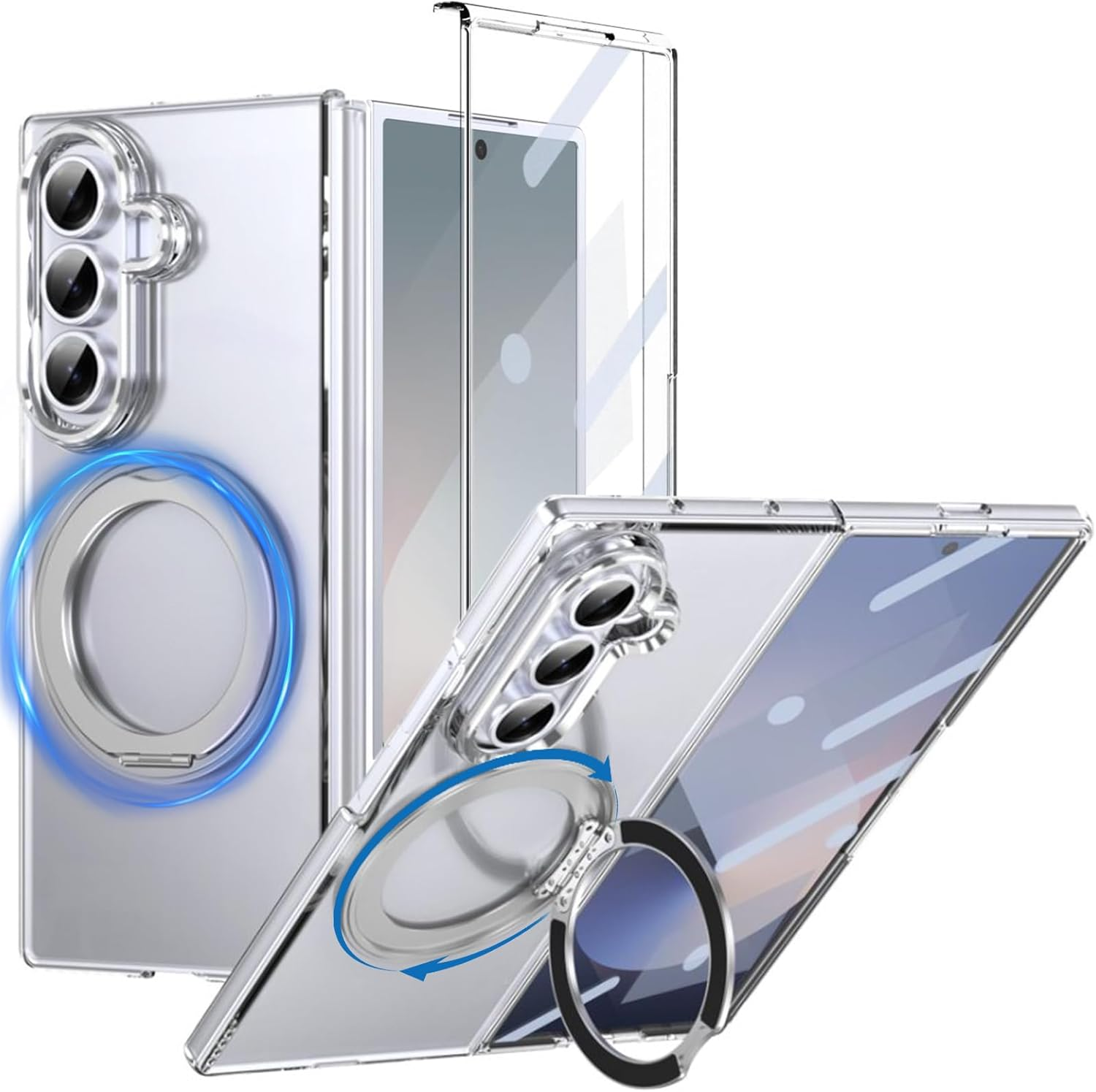 RUNGOS 360&deg;Rotatable Ring for Samsung Z Fold 7 Case Magsafe, with Stand [Strong Magnet] [With Screen Protector] for Samsung Galaxy Z Fold 7 Case Phone Kickstand, Shockproof Magnetic Cover Sturdy 2025 image number 3