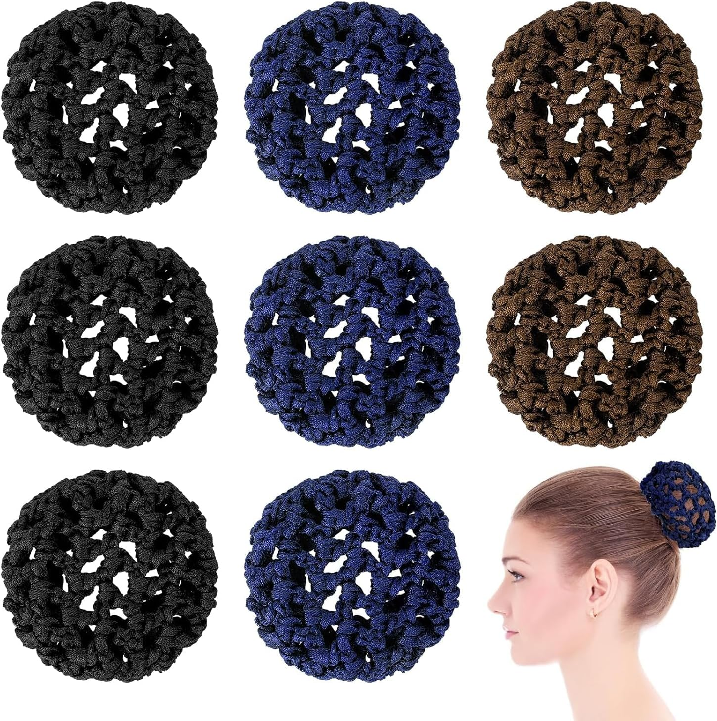 Ballet Hair Bun Cover Hair Nets for Buns, 8Pcs Dance Hair Bun Ballet Net Stretchy Elastic Bun Hair Net,Hair Bun Holder Ballet Hair Nets Cover Dance Hair Bun Nets Ballet Hair Bun Cover Elastic Bun Nets image number 4