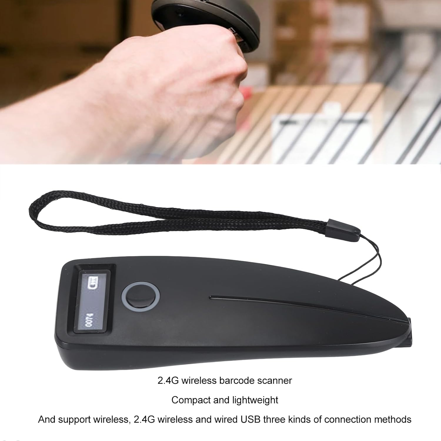 Mini 2D Portable Barcode Scanner Fast and Accurate for Office Warehouse Inventory, 1100Mah Battery, ABS Material image number 5