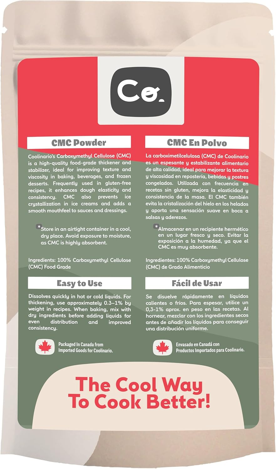 Coolinario Carboxymethyl Cellulose - CMC (2 Oz) Food-Grade Thickener & Stabilizer for Baking, Beverages & Ice Cream | Improves Texture & Viscosity | Ideal for Gluten-Free Baking & Molecular Cooking image number 1