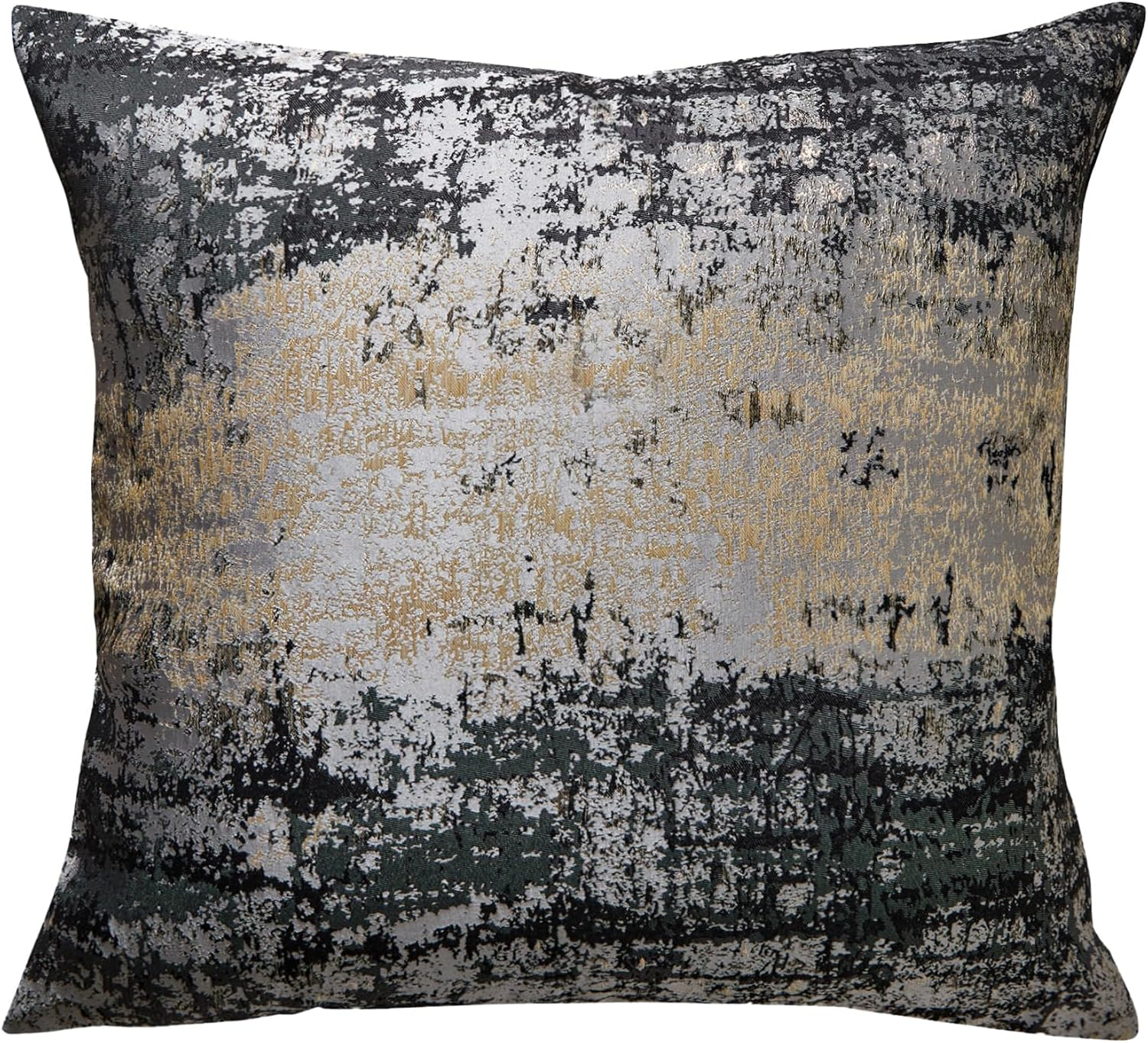 THE-TINOART Gray Pillows Covert 20 X 20 Inch Gold Splashed on Black Gray Throw Pillow Covers Reversed Soft Velevt Decorative Pillow Cover for Couch Living Room Bedroom Car 1Piece