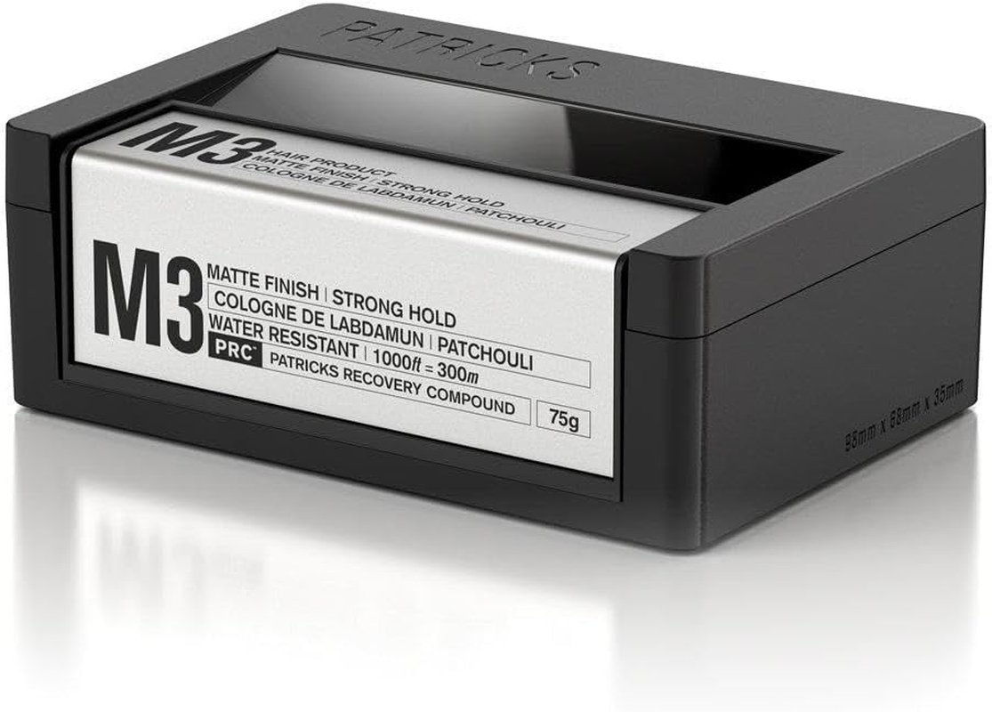 PATRICKS | M3 Matte Pomade | Strong Hold Styling Product for Men | Thickening Paste | for Coarse to Thick Hair Control | Water Resistant | Travel Size | 75G