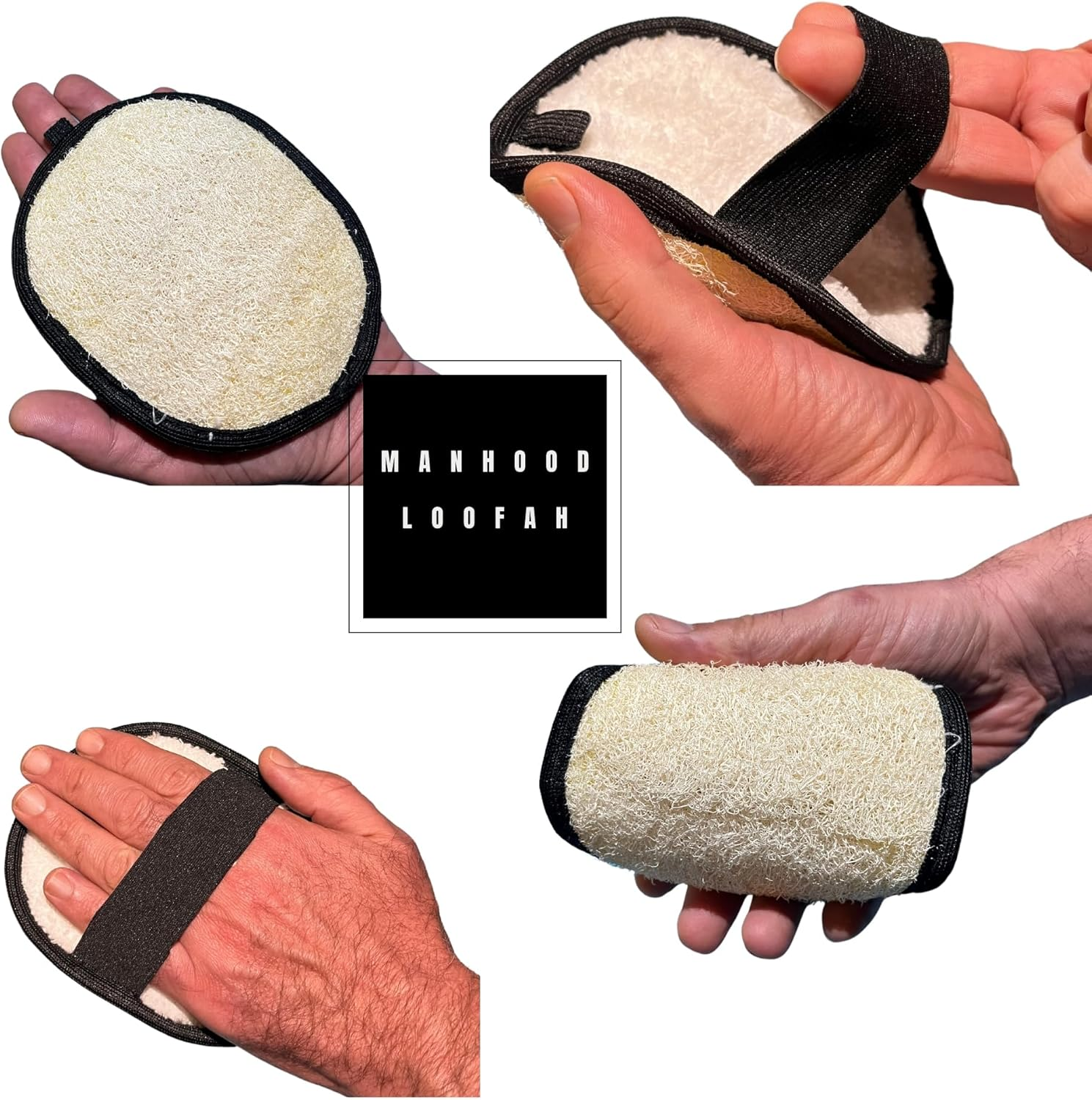 Rugged Natural Shower Loofah for Men - Tough Eco-Friendly Exfoliating Body Scrubbers, Durable & Gentle Terry Towel Cloth Pad for Manly Skin Care - Lufas, Luffa, Loufas Sponges image number 6