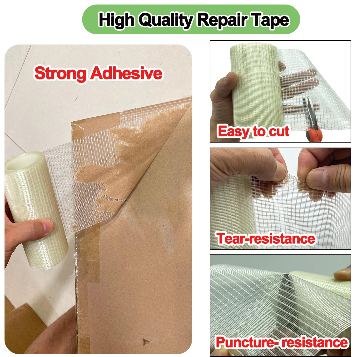 KAIHENG Fabric Repair Tape, 3.9IN X 23FT Tent Repair Kit, RV Awning Repair Tape, Tent Repair Tape, Canopy Tarp Repair Tape,Waterproof Repair Patch Kit for Sail, Trailer Awning, Boat Cover, RV Cover image number 1