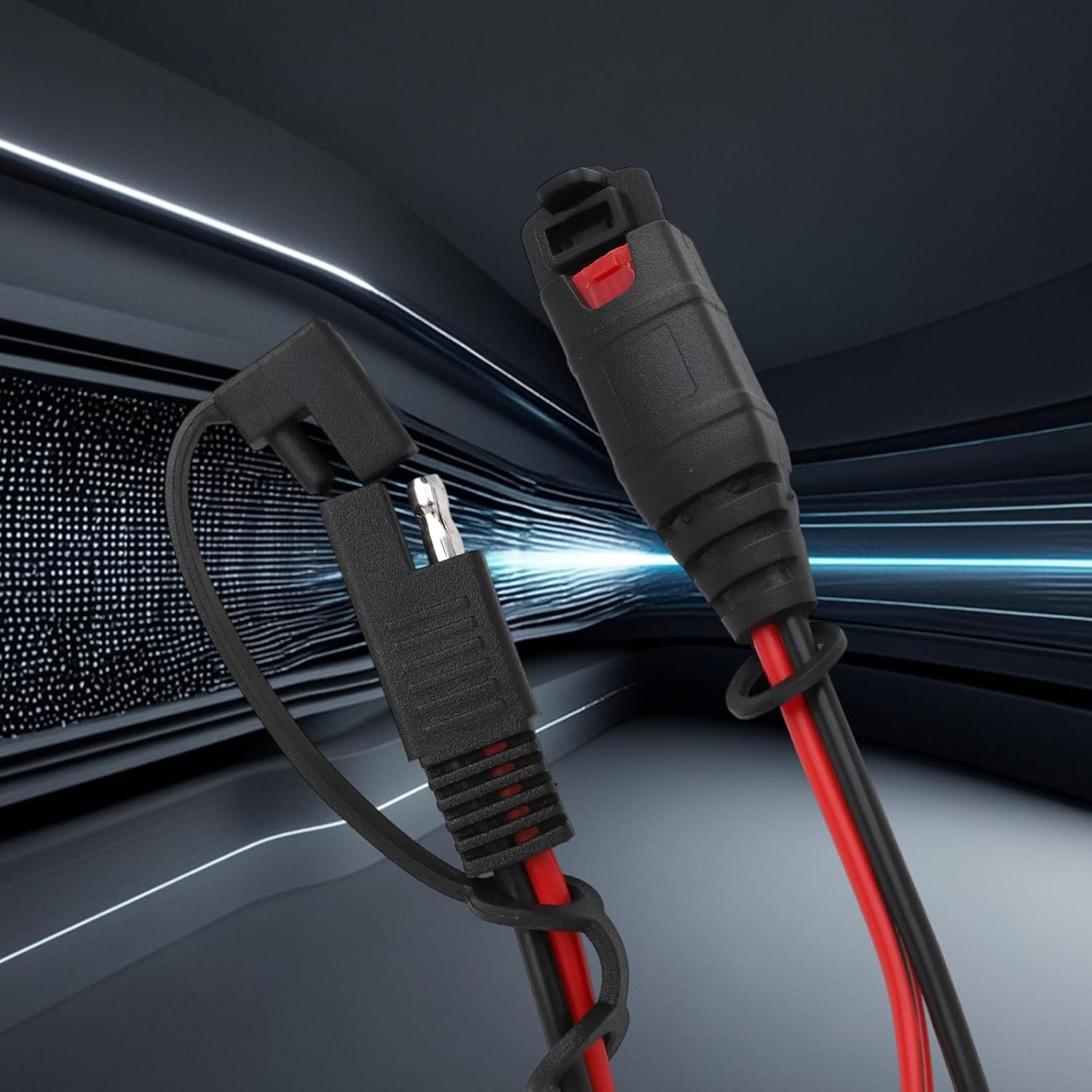 BTFO 1Ft/34Cm SAE SAE Extension Cable, 14AWG Heavy Duty Waterproof Extension Cord with 20A Fuse Compatible with NOCO Genius Smart Battery Chargers for Motorcycle ATV Truck & Car, No Tool Require image number 2