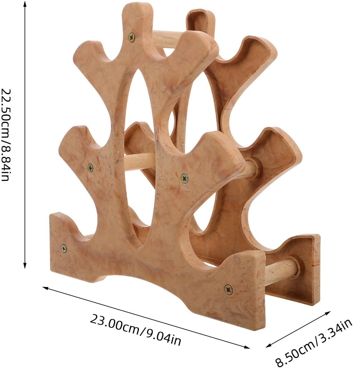 KESYOO Wooden 3-Tier Dumbbell Rack Stand for Home Gym Weight Storage Organizer Small Fitness Equipment Holder for Exercise Training and Weight Plate Saver image number 5