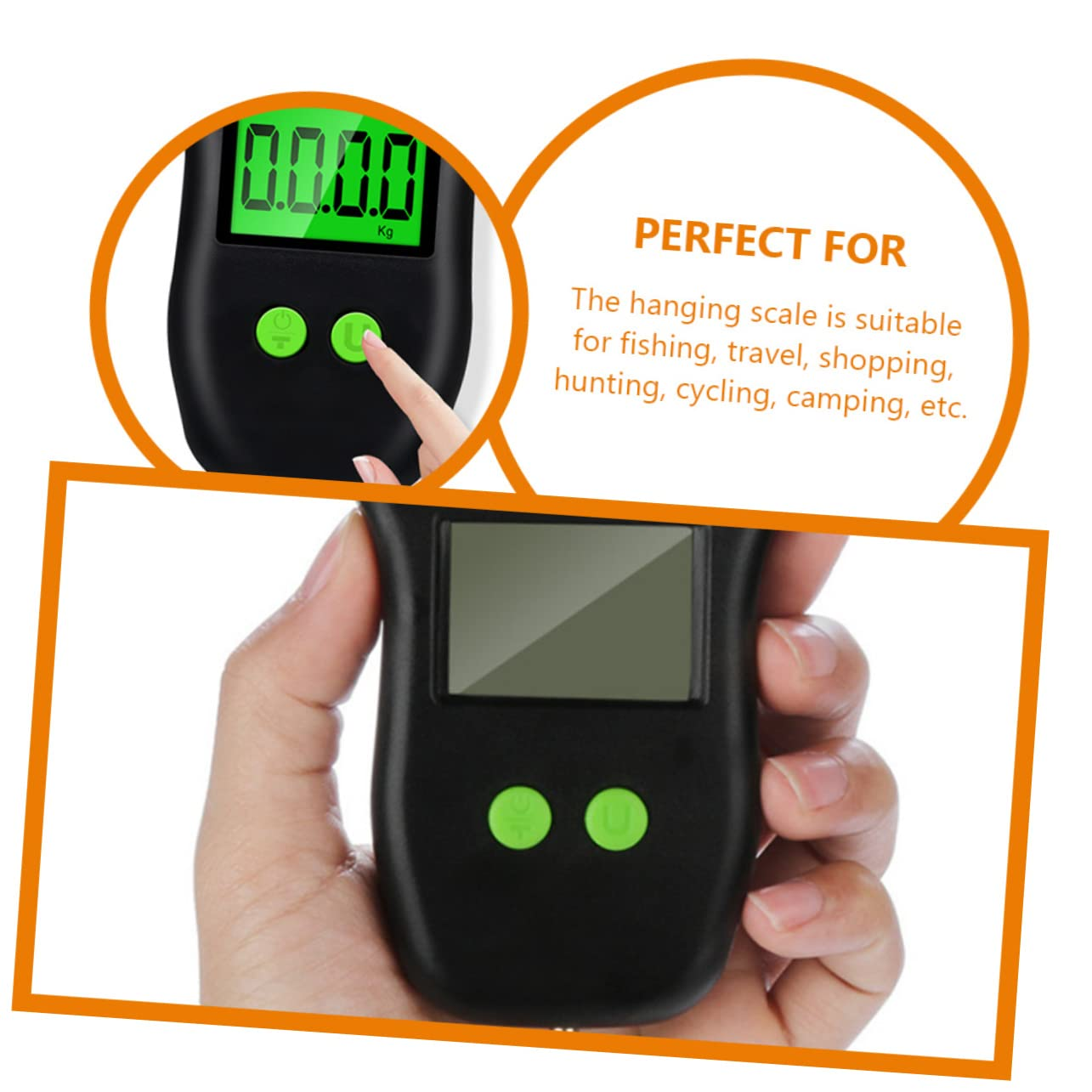 LAPYAPPE Portable Luggage Scale with Hook, 50Kg High Precision Hanging LCD Screen Handheld Travel Suitcase Scale for Weighing Bags and Fishing Gear image number 3