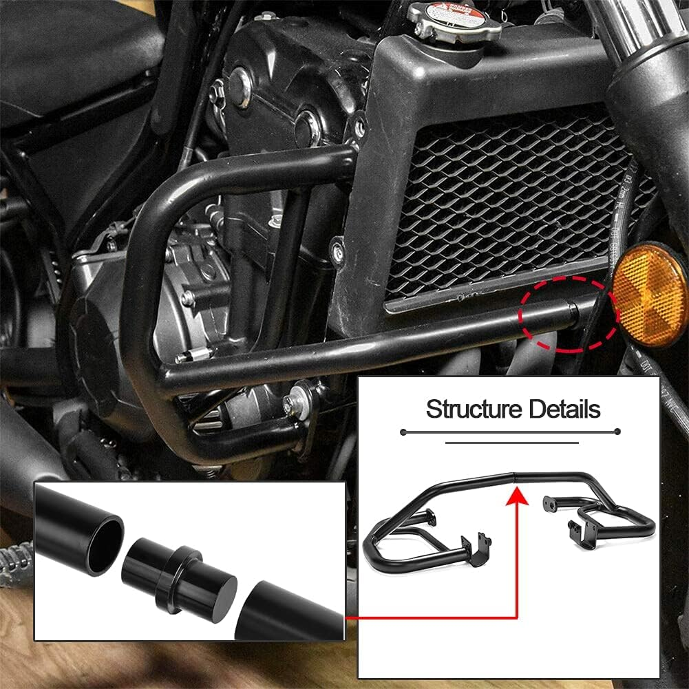 Black Highway Bars for CMX500 Rebel 17-23, Motorcycle Steel Engine Guard Bumper Crash Bar Frame Falling Protector for H-Onda Rebel CMX 500 Rebel500 2017 2018 2019 2020 2021 2022 2023 image number 6