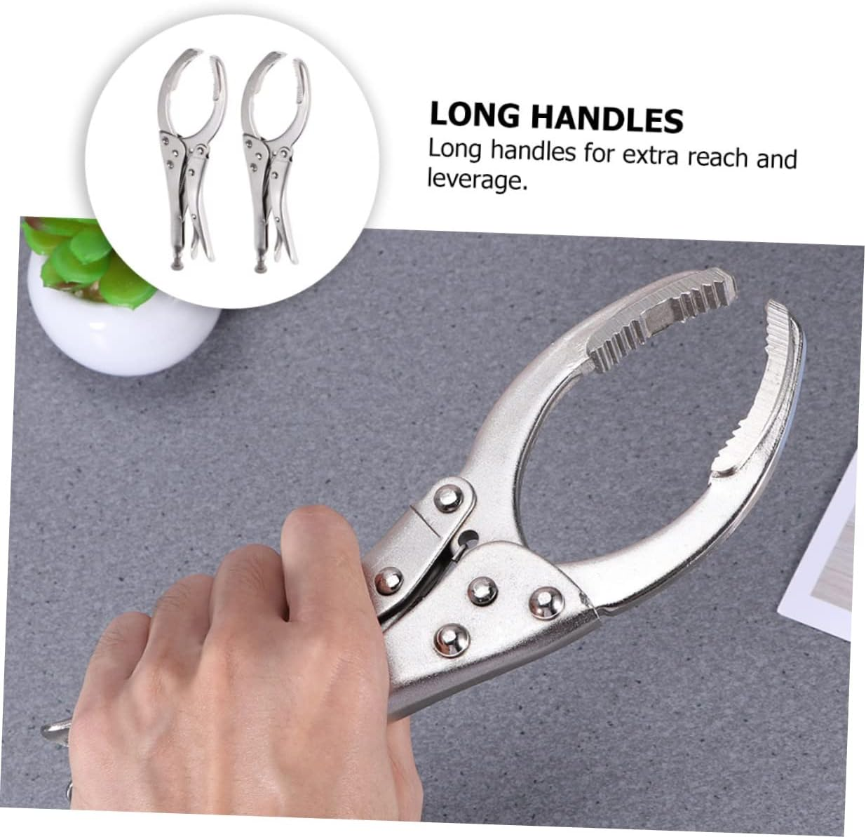 Angoily 2Pcs Locking Grip Oil Filter Wrench Tool for Easy Removal and Vise Holding Construction Ergonomic Design for Mechanics and Use