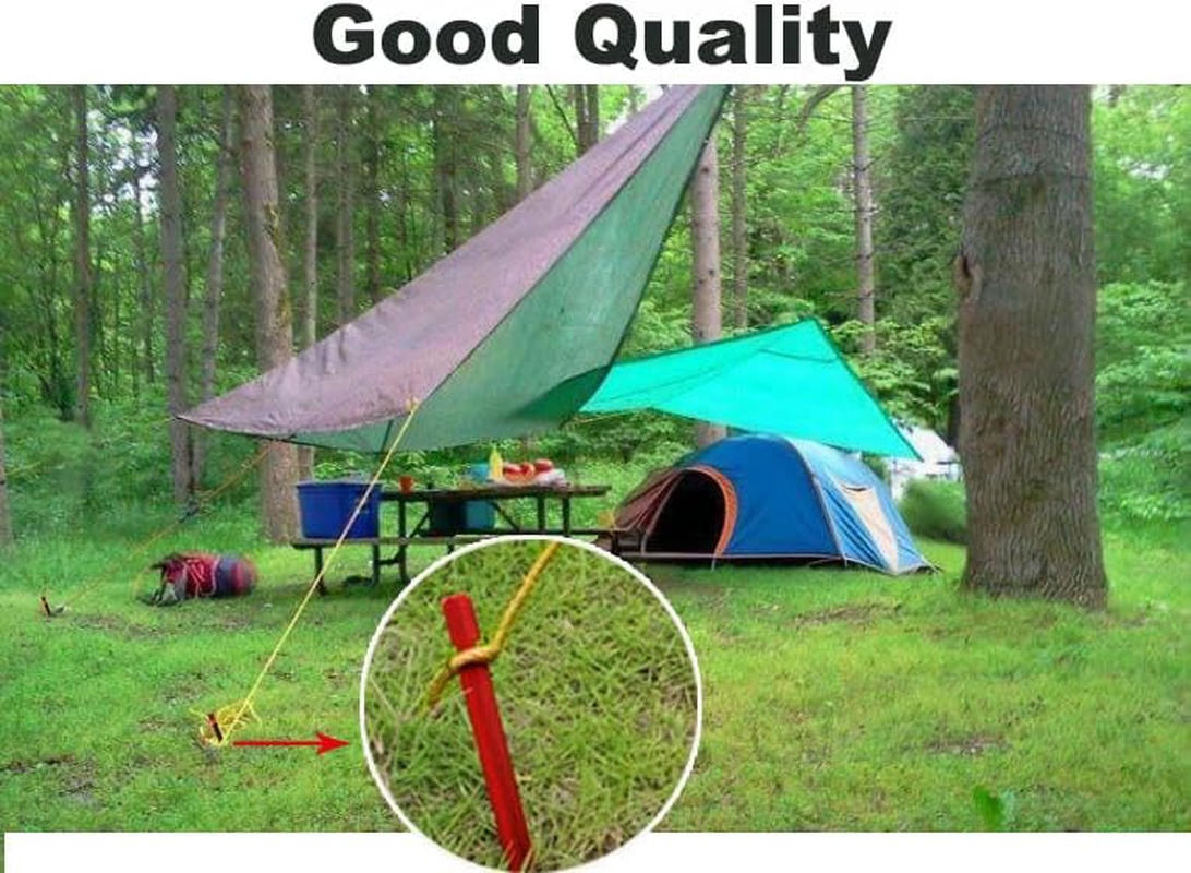 12 Pieces Tent Pegs - Y-Shaped Aluminium Alloy Campingtent Stake Nail with Reflective Rope for Camping image number 3