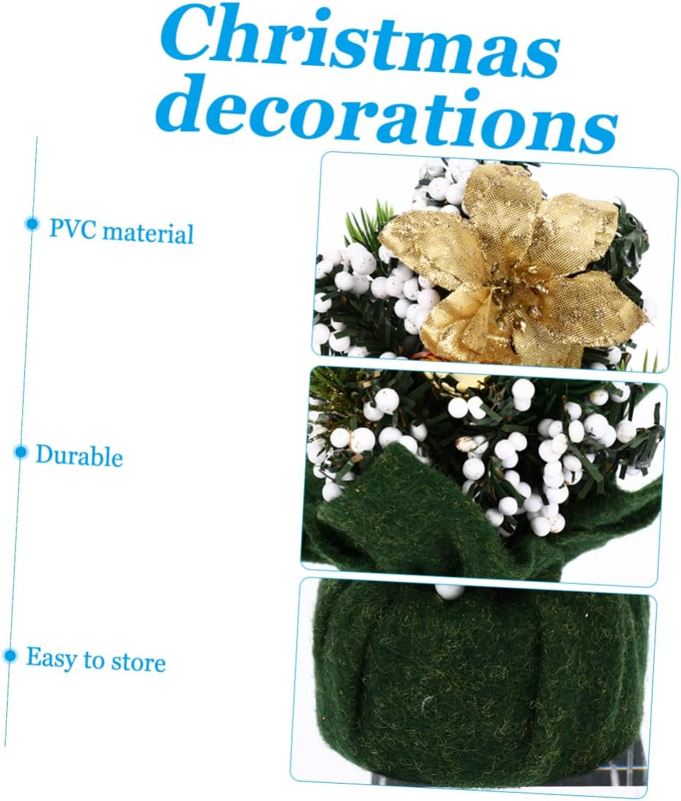 2Pcs Mini Christmas Tree Ornaments for Christmas Desktop Adornments Holiday Decorations for Home and Office Festive Displays image number 2