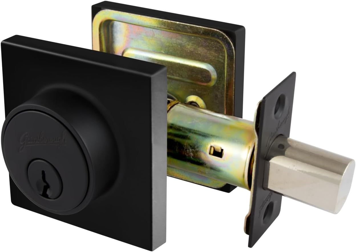 Gainsborough Tradepro Dani Square Single Cylinder Deadbolt Lock, Matt Black