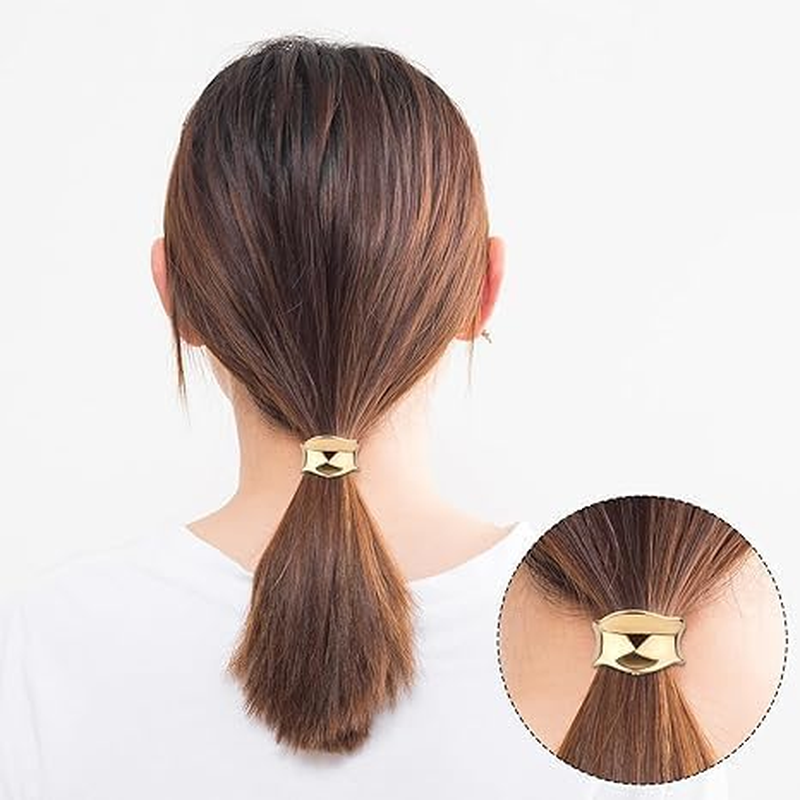 3Pcs Metal Ponytail Cuff Hair Tie Ponytail Holder Hair Clip Barrettes,Metal Ponytail Holder Hair Clip,Metal High Ponytail Buckle Hair Clip,Ponytail Holder Hair Clip High Ponytail Buckle Clips,Gold image number 5