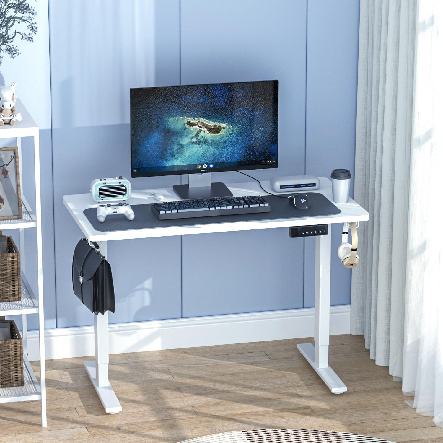 ERGOMAKER Height Adjustable Standing Desk Frame without Desktop, Dual Motor Two-Stage Electric Frame with Automatic Memory Smart Handset (2 Stage|Dual Motor, White) image number 5