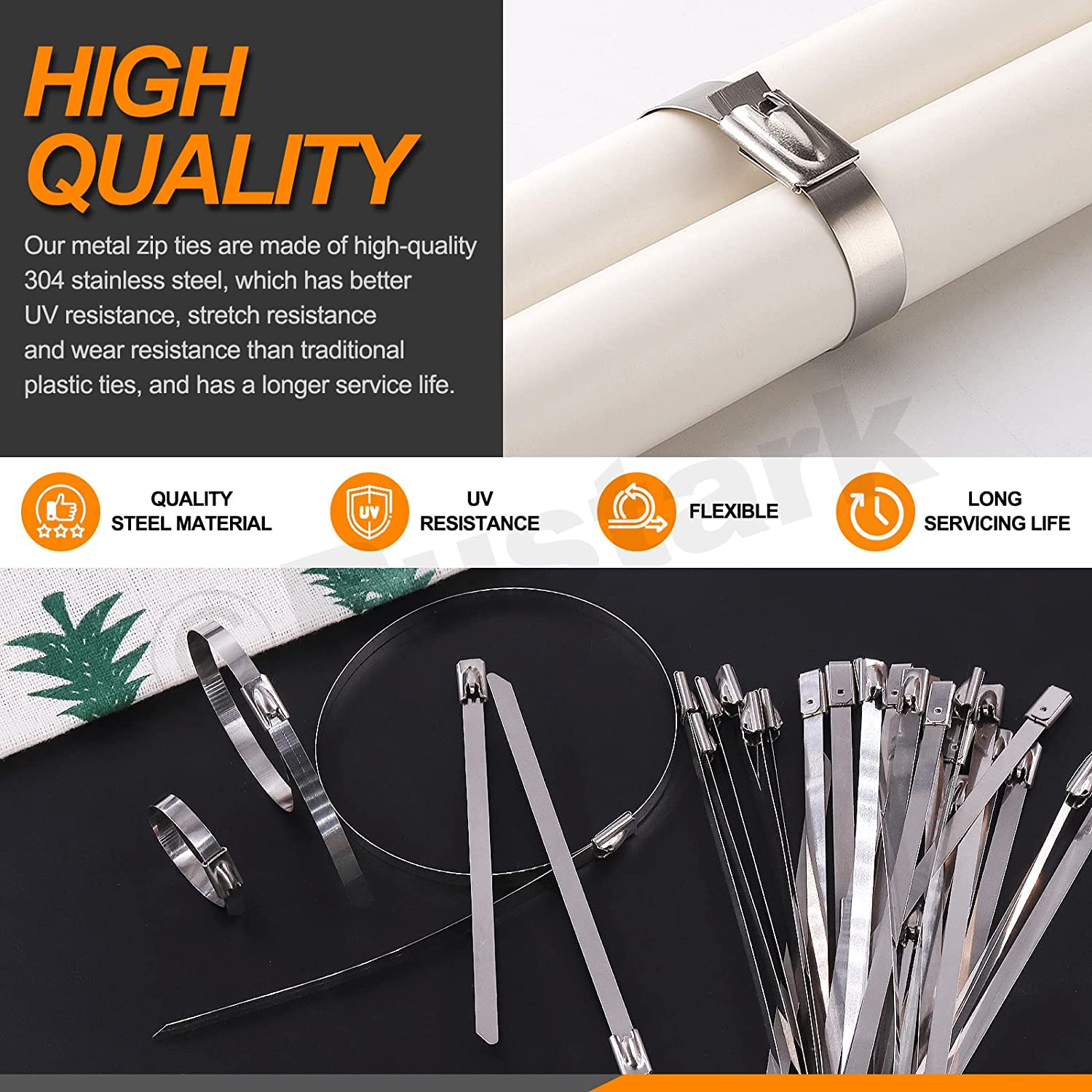 37Pcs 4" 8" 14" Automotive CV Joint Boot Clamp Pliers with 304 Stainless Steel CV Joint Boot Band Clamps Adjustable Assortment Kit Axle Clamp Tool for Auto, ATV image number 5