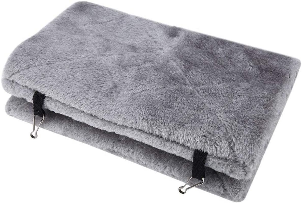 Bird Plush Hanging Cage, Bird Soft Plush Hammock Hanging Cage Tent for Birds Parrot Winter Warm Bed Pet Toy, Pet Supplies(M-Gray) image number 6