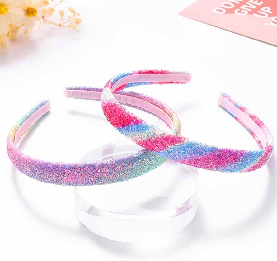 Fashband Girls Headbands Sequins Hair Band Sparkly Hair Hoop for Children Teens Daily Wearing Gift Party Decoration (Pink) image number 2