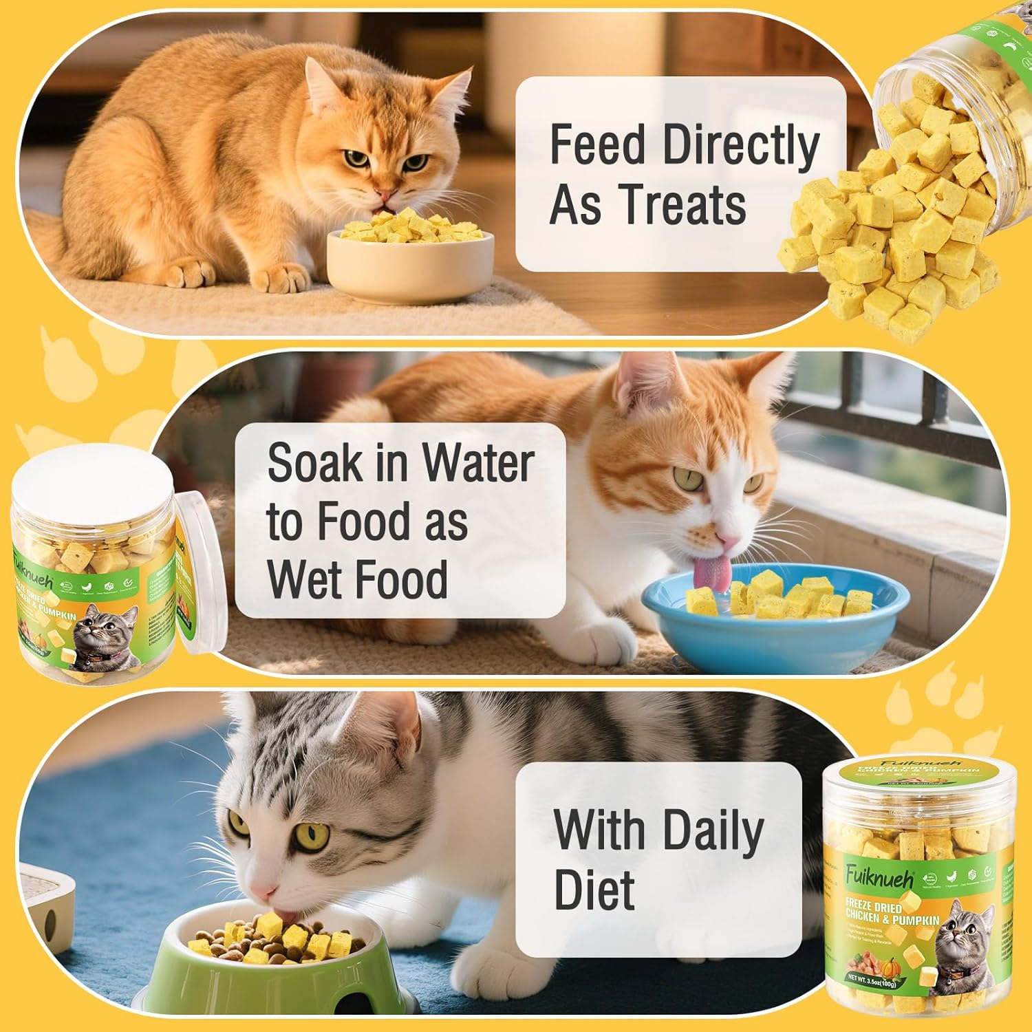 Freeze Dried Pumpkin and Chicken for Dogs and Cats, 100% Pumpkin and Chicken, Natural Treats for Digestion Health, Healthy Food Topper image number 5