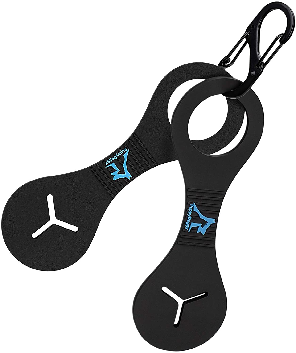 Puppydoggy Waste Bag Carrier Dog Poop Bag Holder Handy and Easy Use Doggy Leash Bag Carrier for Leash Dispenser Accessories 2 Pieces (Black) image number 6