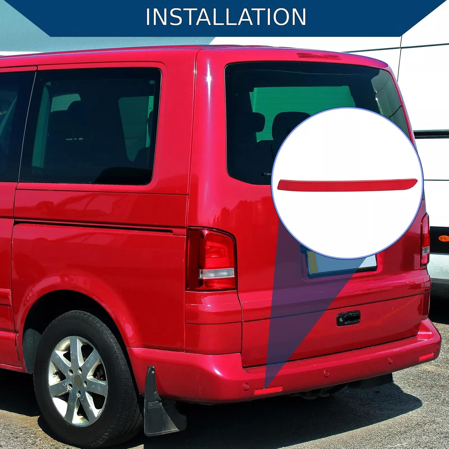 Twowinds Rear Bumper Reflector, Cat Eye Reflector, Red Reflector for Rear Bumper, Left Side Compatible with VW T5 Transporter Multivan Caravelle T6 (2012-2016) 7E0945105A image number 4