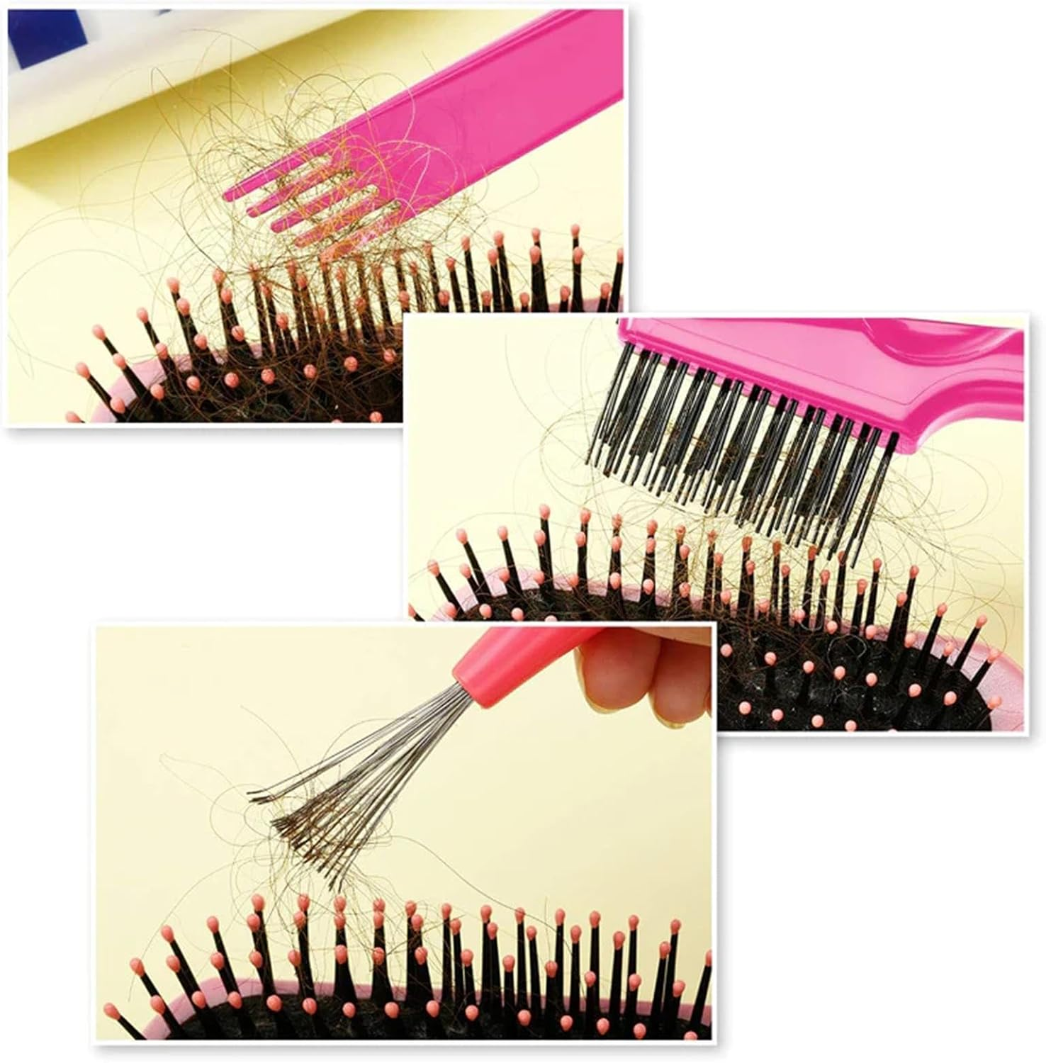 Salon Hairbrush Cleaner | Comb Cleaner Brush | 2 Hairbrush Cleaners for Home Use, Dirt Remover, Cleaning Tool Set image number 1