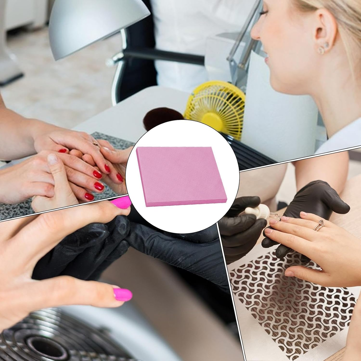 Nail Paper Sheets - 100Piece Nail Fan Dust Collector - Professional Extractor Paper Collecter for Women Practice Home Salon Training image number 2