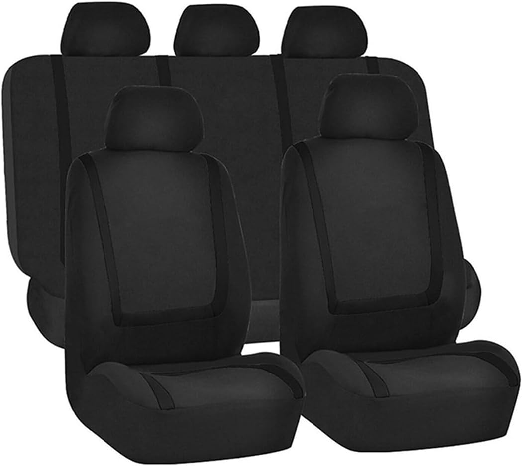 BELOMI Car Seat Covers Full Set, Breathable Premium Cloth Automotive Seat Cover, Universal Front and Rear Seat Covers, Easy to Install Car Accessories for Most Cars Trucks SUV (Gray)