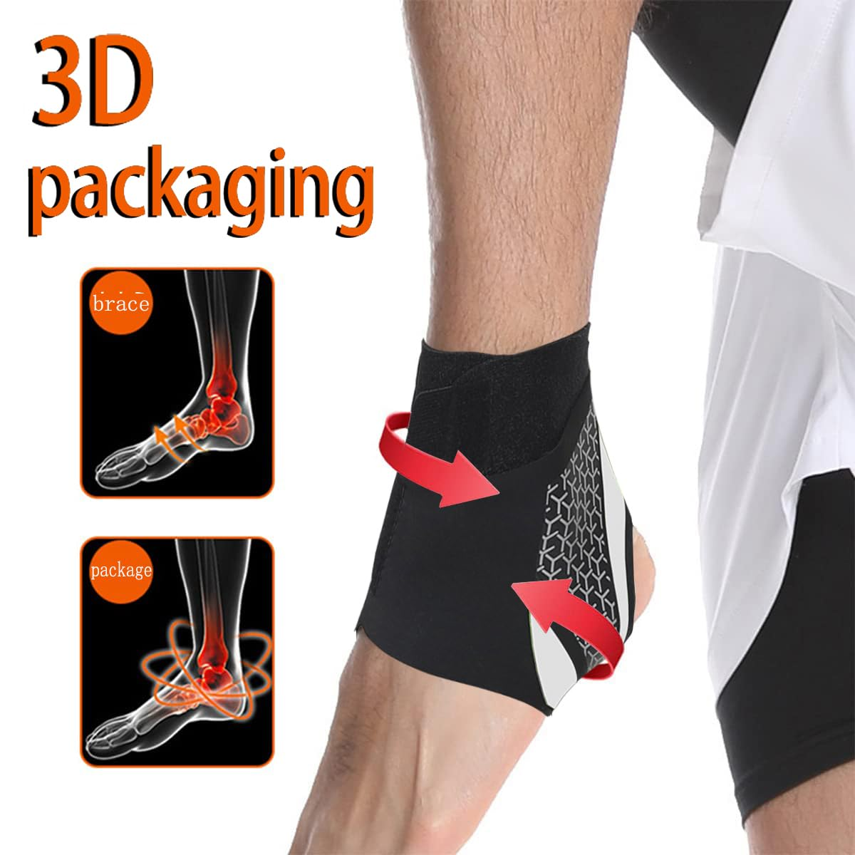 Ankle Support Brace， Open-Heel Ankle Brace with Adjustable Straps for Sports Protect, Plantar Fasciitis, Achilles Tendonitis, Ligament Damage, Injury Recovery，Male and Female,Uniform Size/No Distinction between Left and Right (Right, Gray) - Purple image number 6