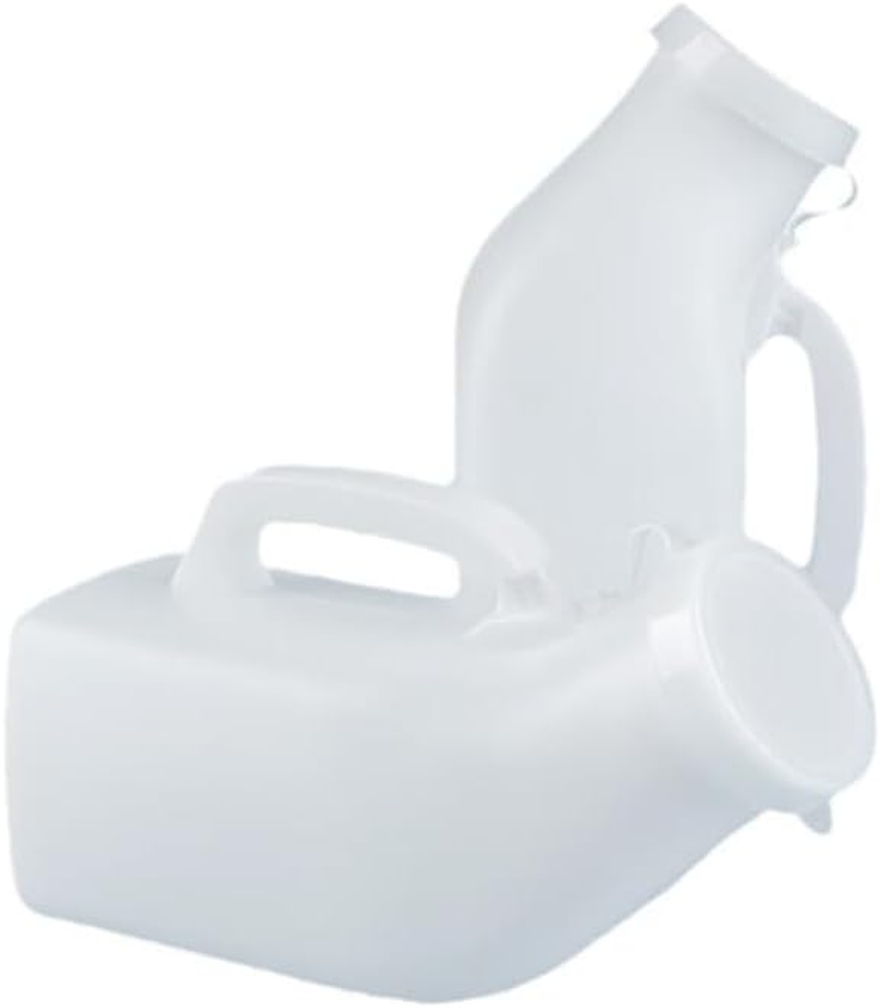 Men'S Portable Urinal with Lid 1200Ml Plastic Urine Bottle for Elderly Car Use Graduated Design No Spill Odorless Easy to Grip Lightweight Durable Nighttime Relief Urinals for Men Pee Bottle(White) image number 4